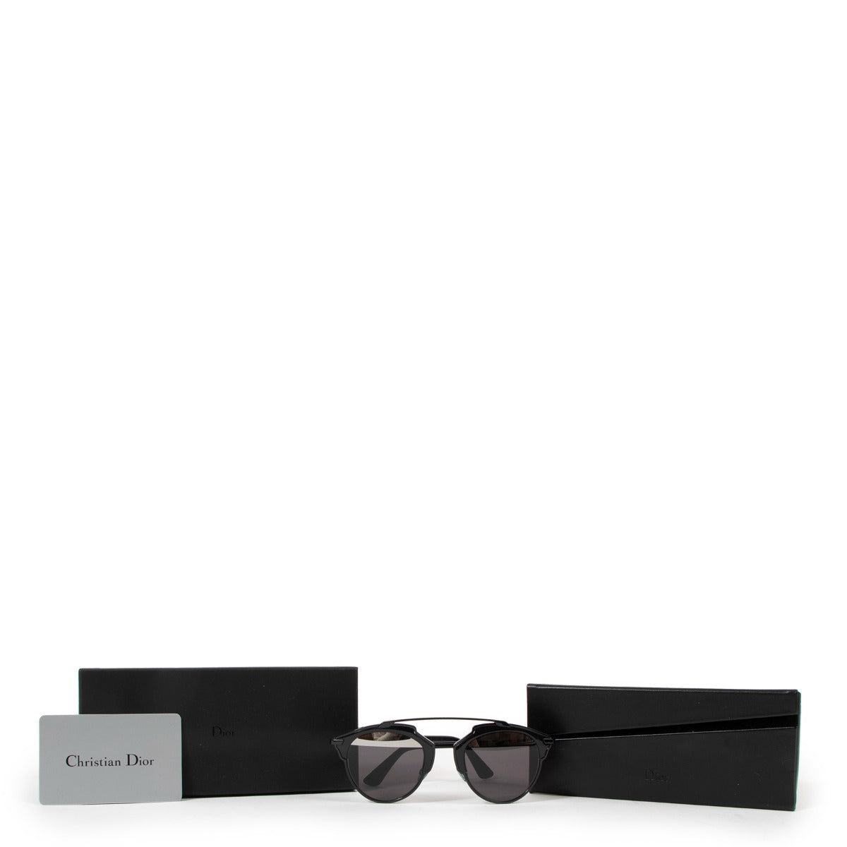 Christian Dior Zwart Metaal DiorSoReal Aviator Zonnebril