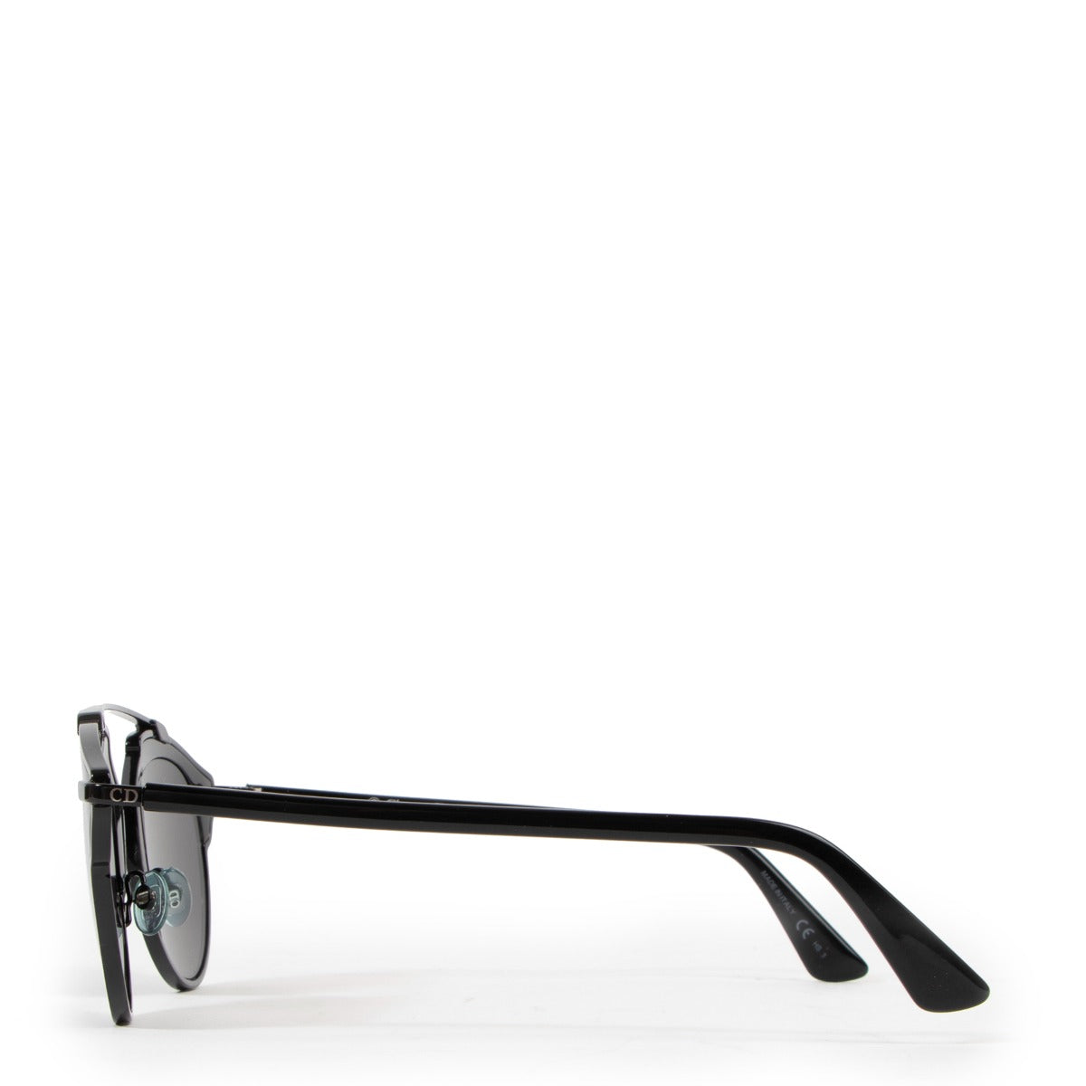 Buy a vintage original Christian Dior Black Metal DiorSoReal Aviator Sunglasses in very good condition at Labellov Antwerp.