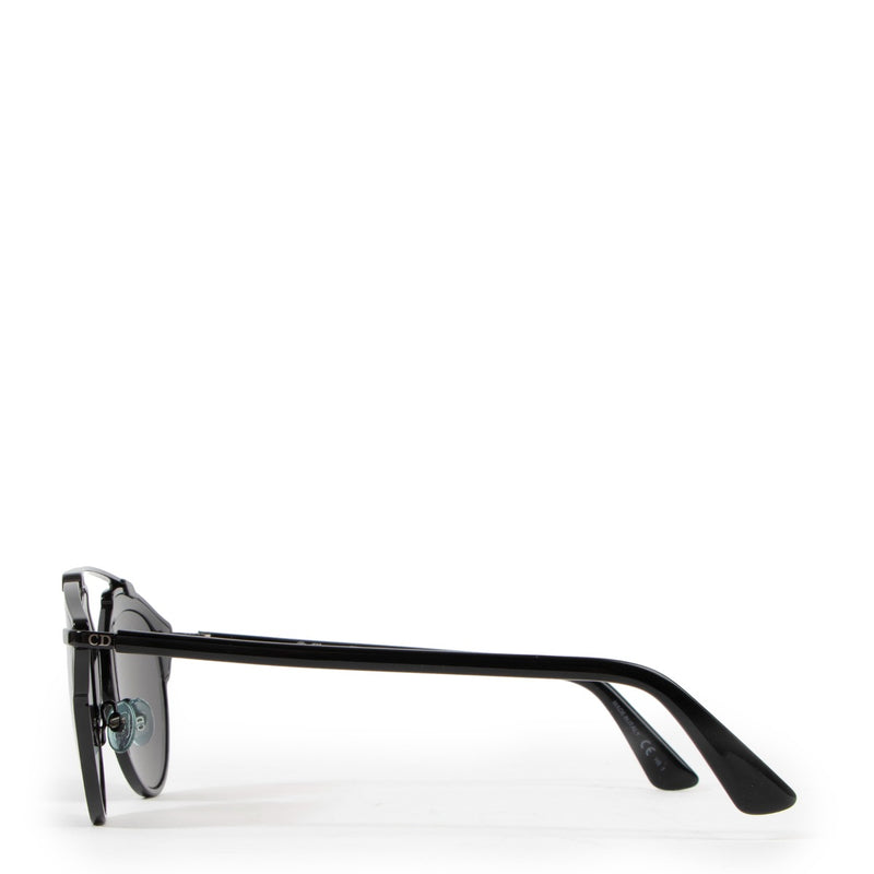 Buy a vintage original Christian Dior Black Metal DiorSoReal Aviator Sunglasses in very good condition at Labellov Antwerp.
