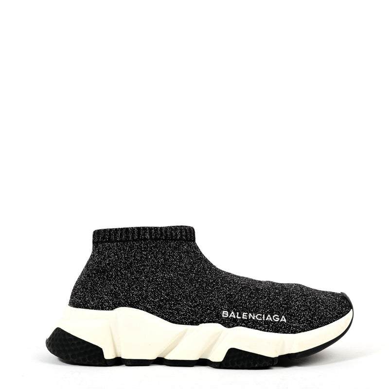 Balenciaga Black Glitter Speed Sneakers