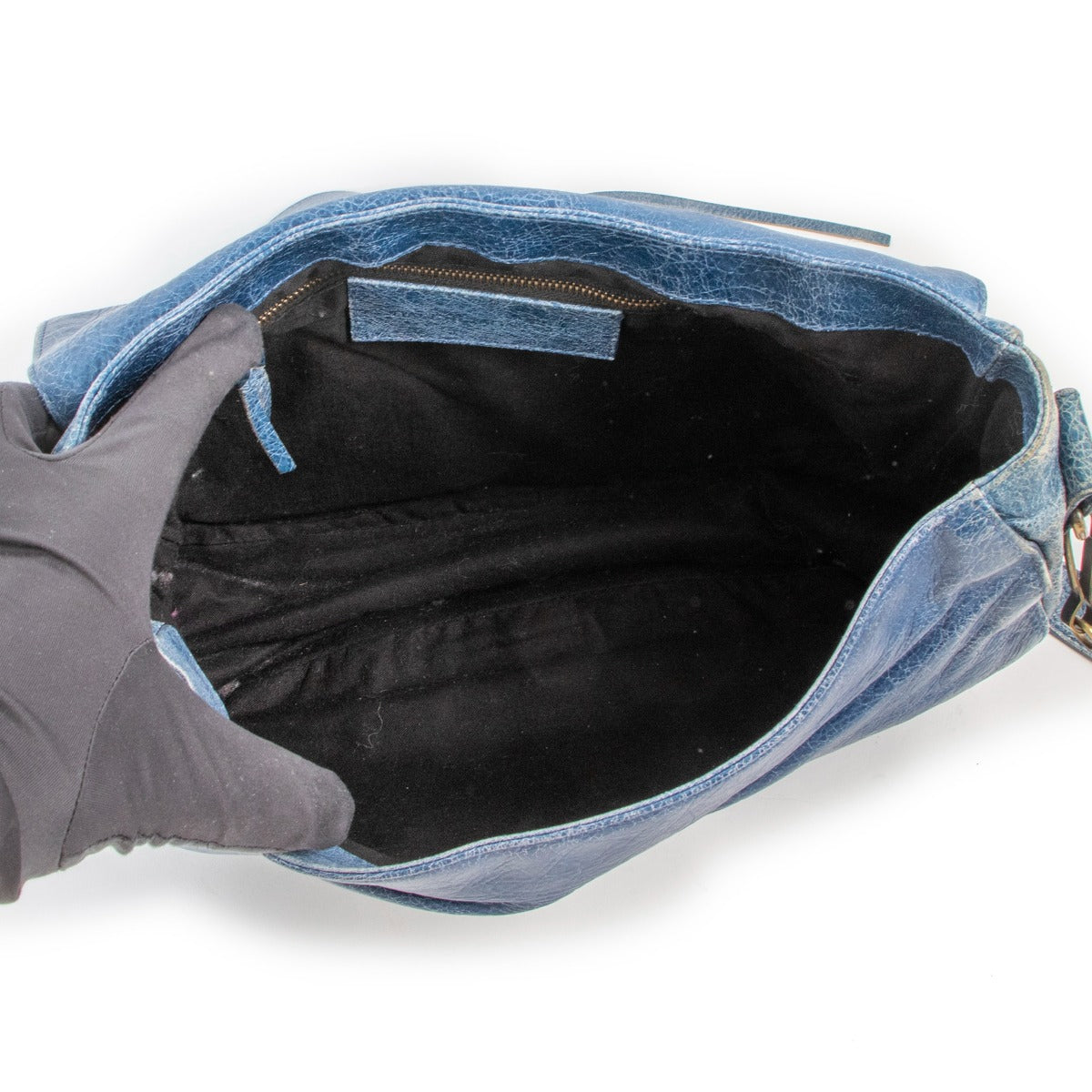 Sac bandoulière Balenciaga Folk en cuir d'agneau Lagon