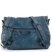 Balenciaga Lagon Lambskin Leather Folk Crossbody Bag