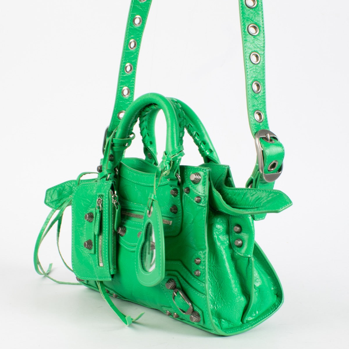 Authentic Preloved Balenciaga Green Neo Cagole XS Bag on Labellov.com