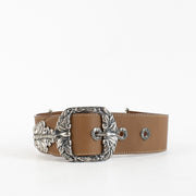 Authentic Preloved Bottega Veneta Brown Western Wide Belt - Size 75 on Labellov.com