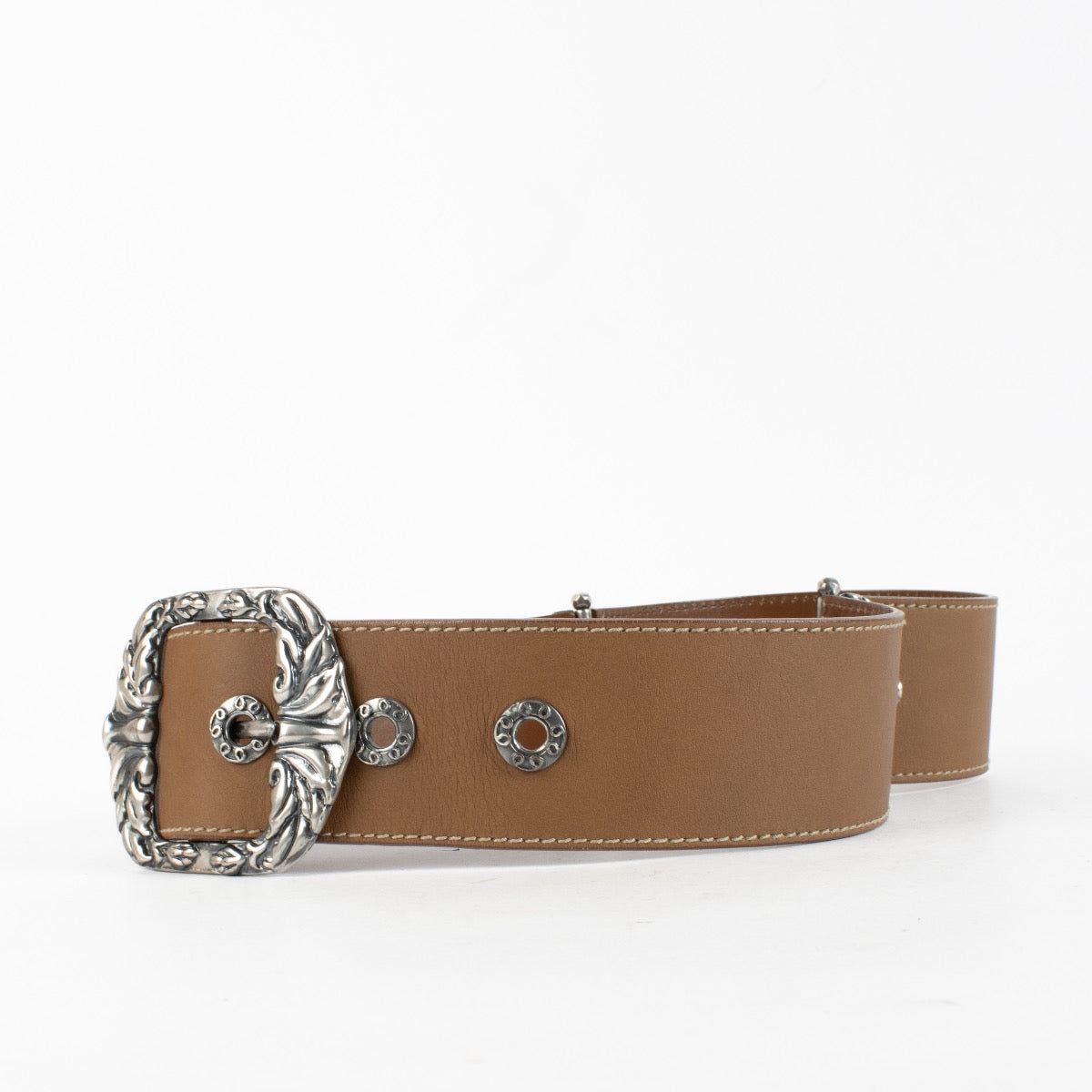 Authentic Preloved Bottega Veneta Brown Western Wide Belt - Size 75 on Labellov.com