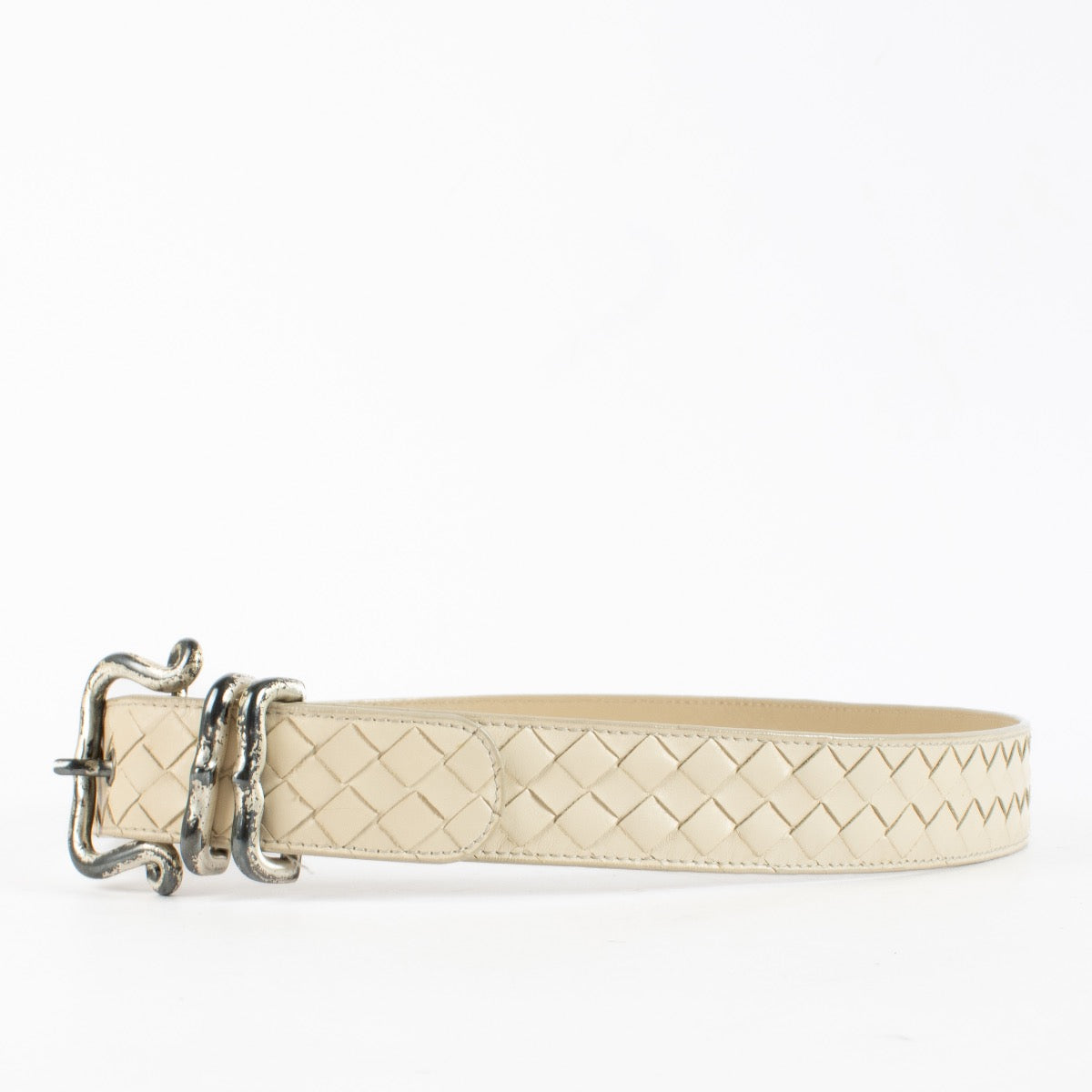 Authentic Preloved Bottega Veneta Beige Belt - Size 80 on labellov.com