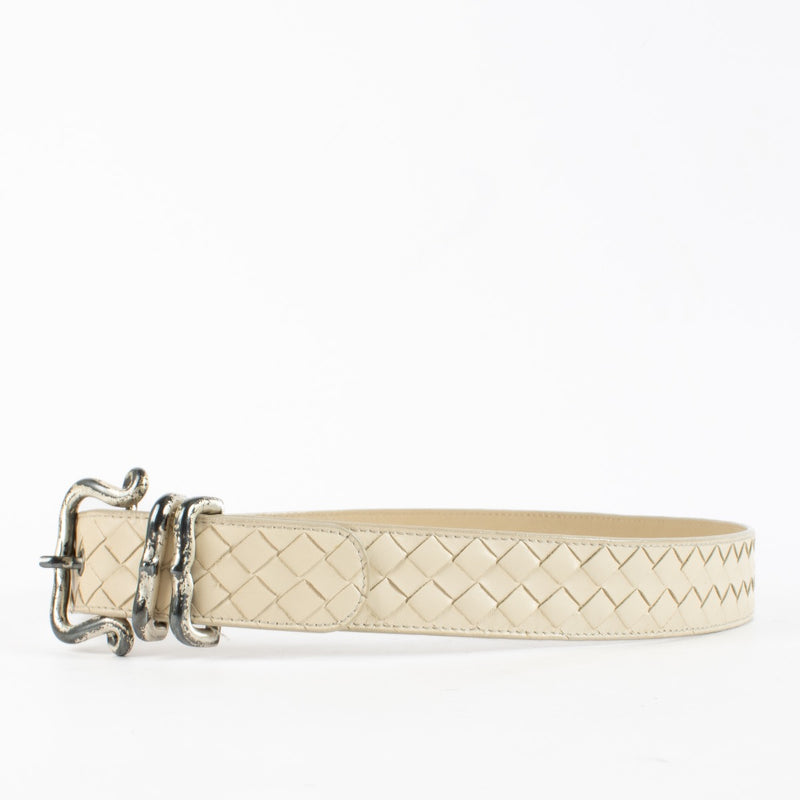 Authentic Preloved Bottega Veneta Beige Belt - Size 80 on labellov.com