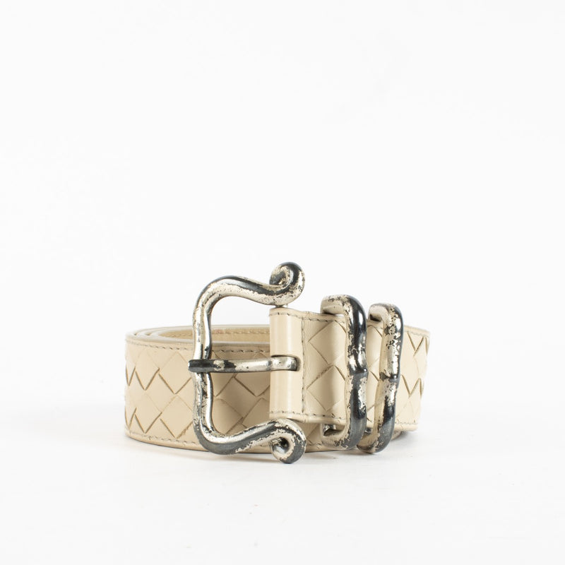 Authentic Preloved Bottega Veneta Beige Belt - Size 80 on labellov.com