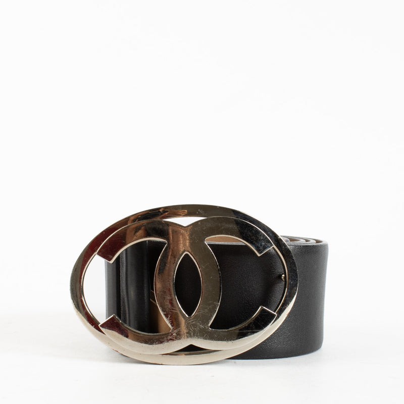 Authentic Preloved Chanel Black CC Buckle Wide Belt - Size 90 on Labellov.com