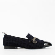 Shop safe online at Labellov in Antwerp, Brussels and Knokke these 100% authentic second hand Chanel Blue Tweed Charm Loafers - size 38,5