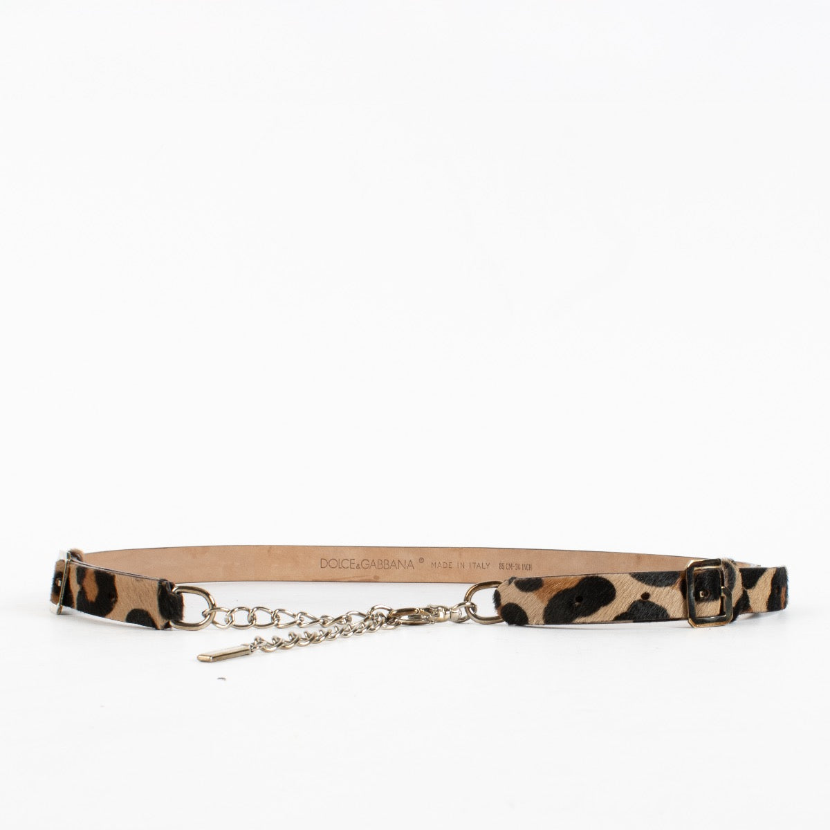 Authentic preloved Dolce & Gabbana Leopard Pony Hair Belt - Size 85 on Labellov.com