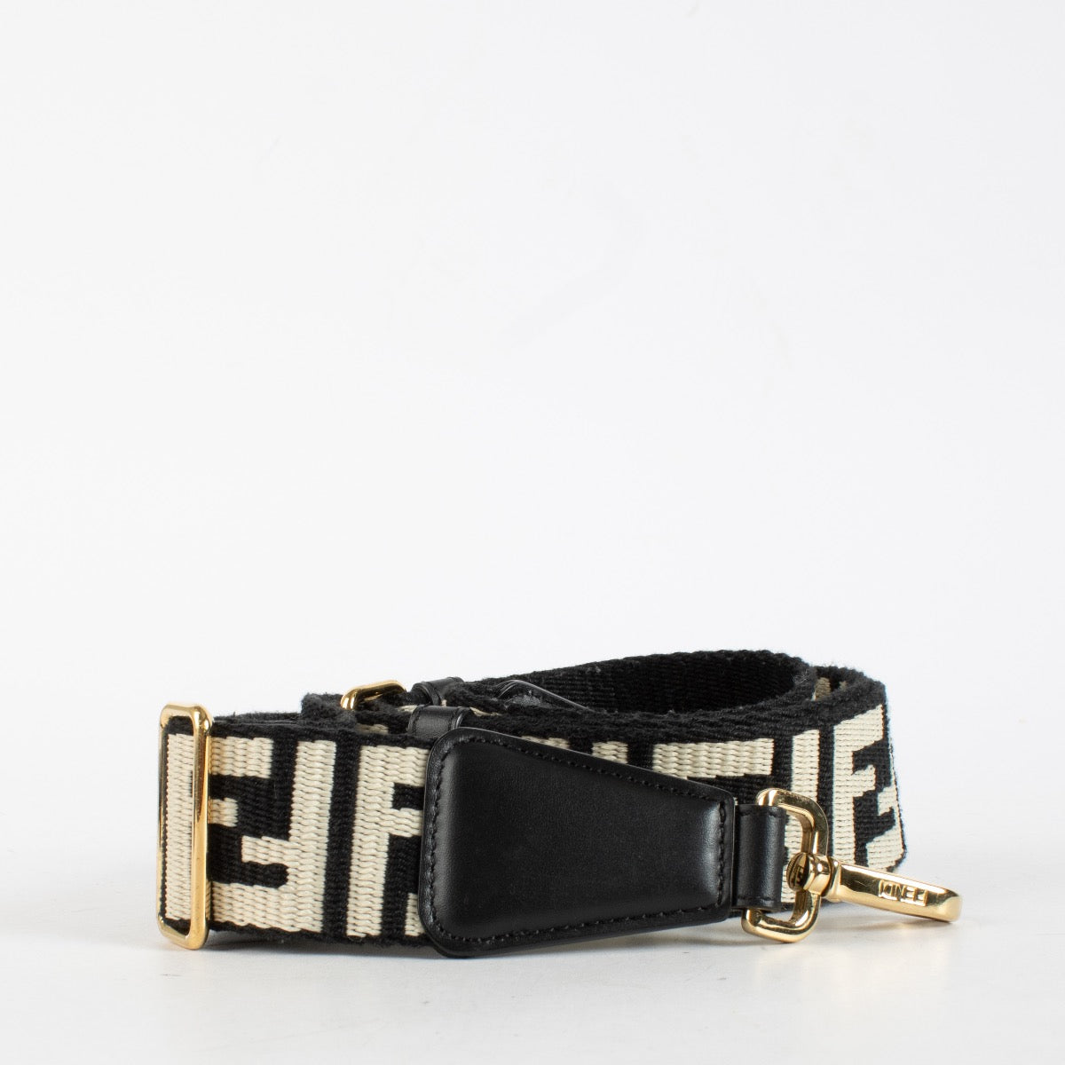 Authentic Preloved Fendi Black FF Fabric Strap You on labellov.com