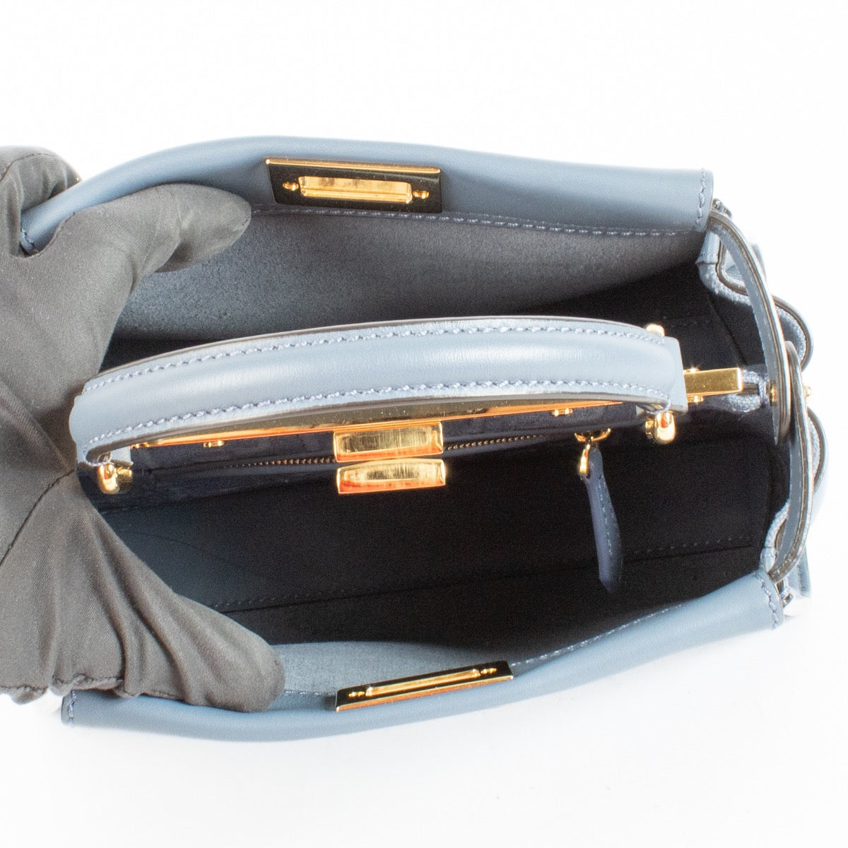 Authentic Preloved Fendi Blue Peekaboo Mini Bag on Labellov.com