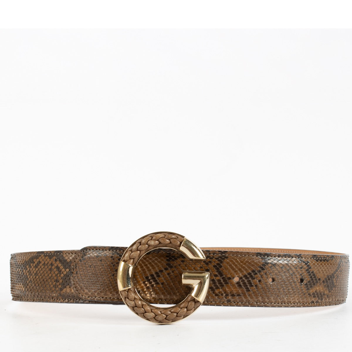 Authentic Preloved Gucci Brown Python Belt - Size 80 on Labellov.com