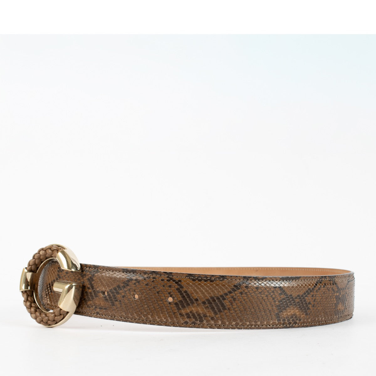Authentic Preloved Gucci Brown Python Belt - Size 80 on Labellov.com