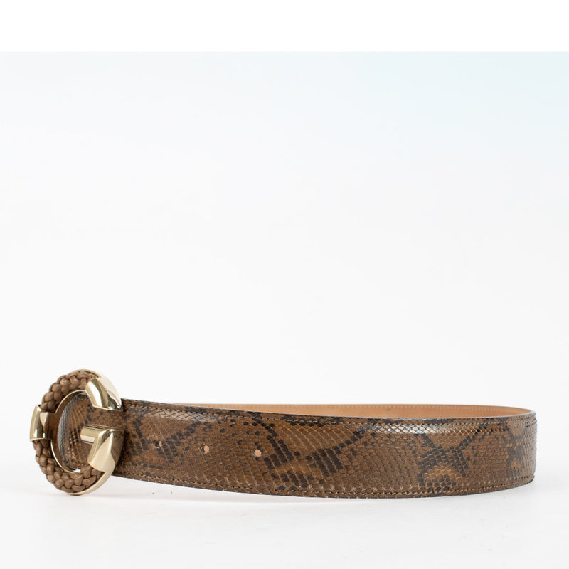 Authentic Preloved Gucci Brown Python Belt - Size 80 on Labellov.com
