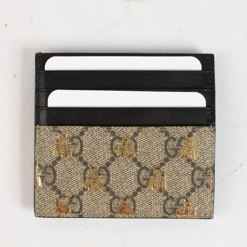 Authentic Preloved Gucci GG Supreme Bee Card Holder on labellov.com