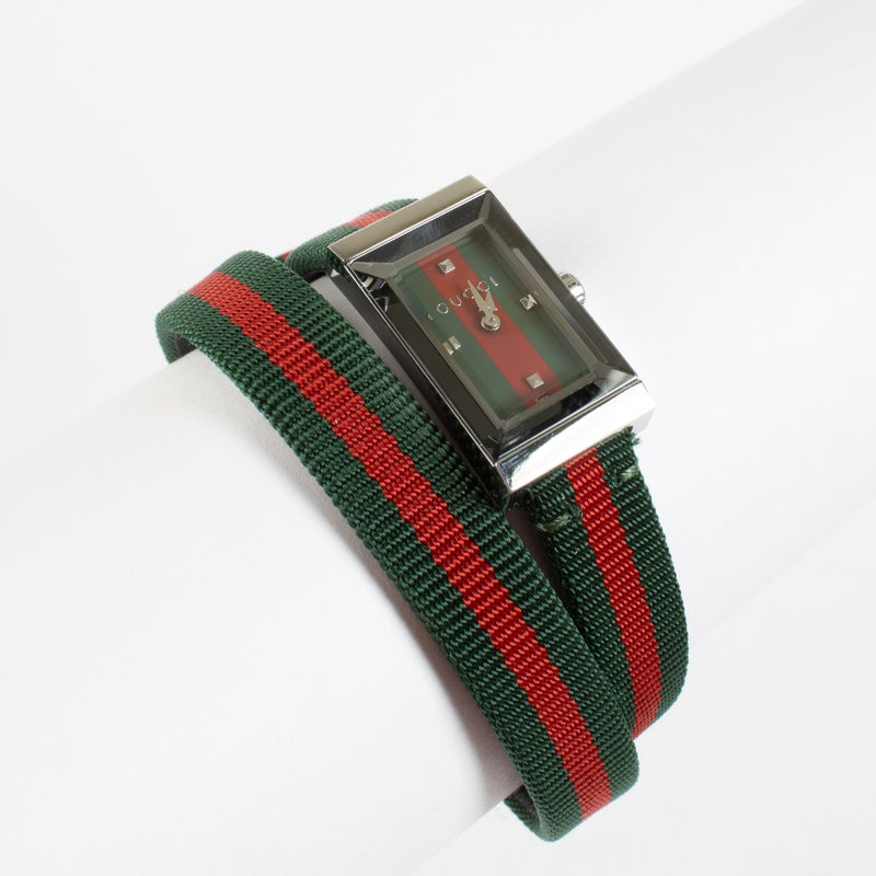 Authentic Preloved Gucci Web Double Tour Watch on Labellov.com