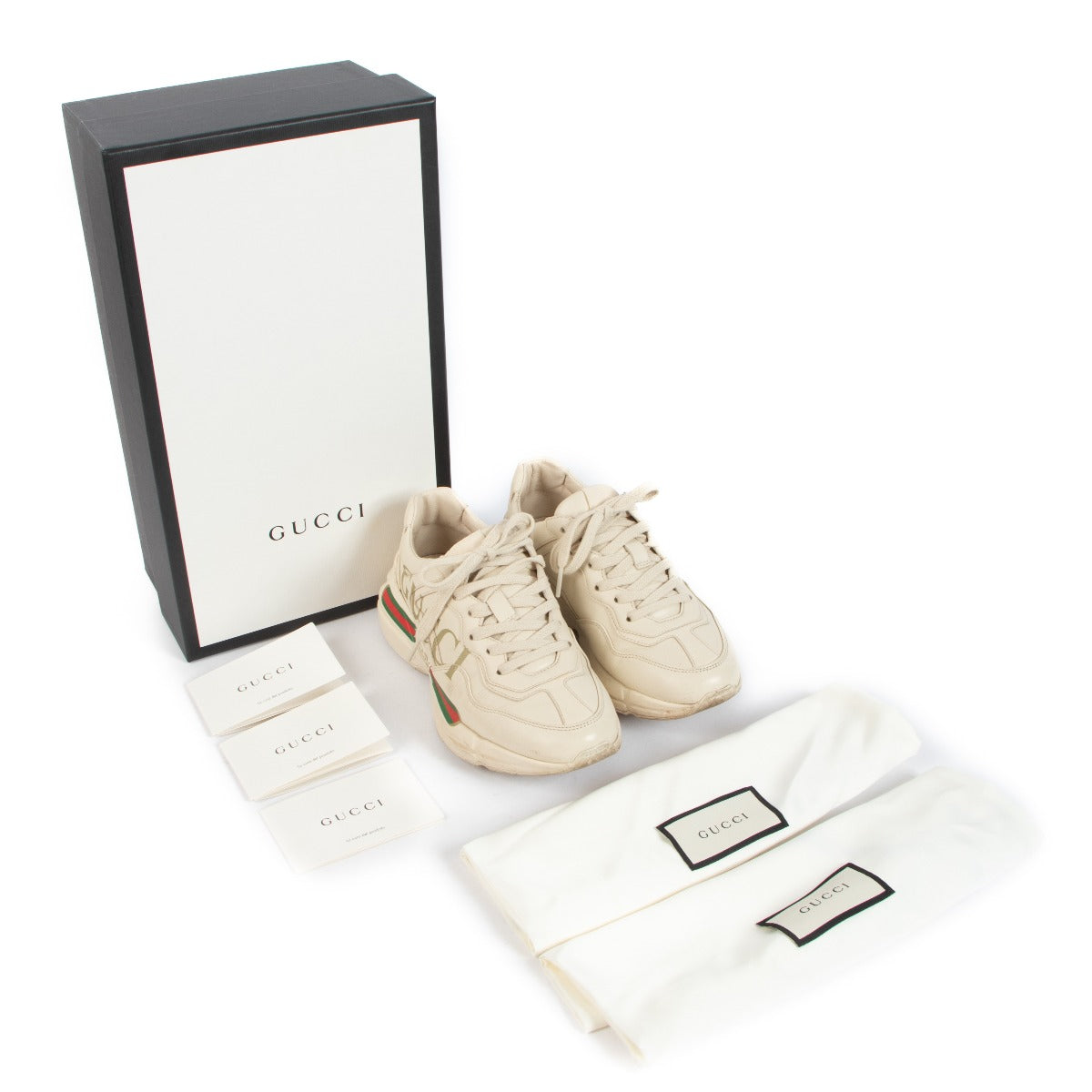 Gucci Rhyton Logo Leren Sneakers - Maat 36