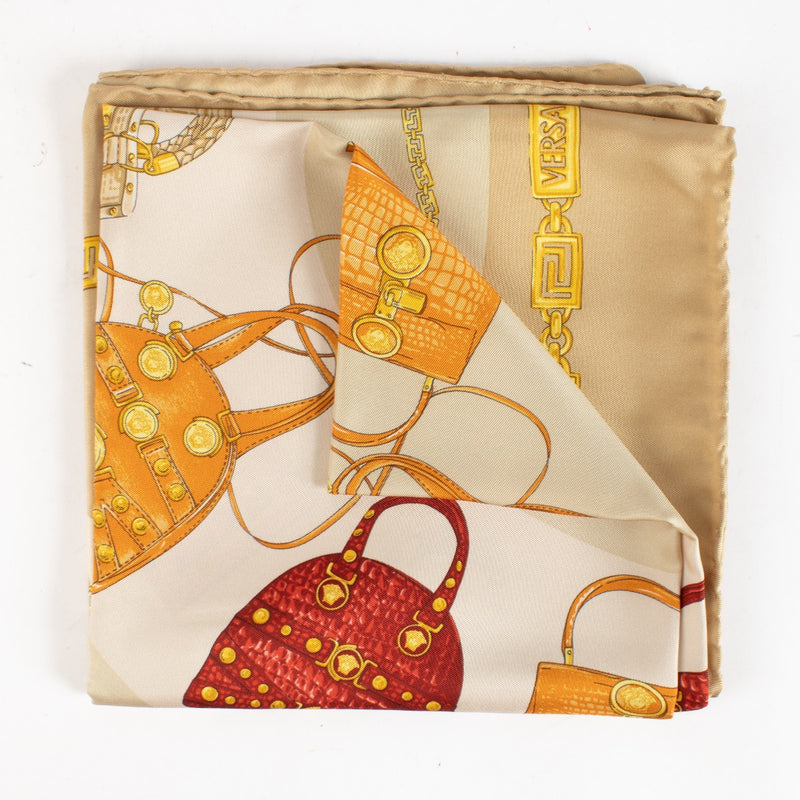 Authentic Preloved Versace Multicolor Handbag Silk Scarf on Labellov.com
