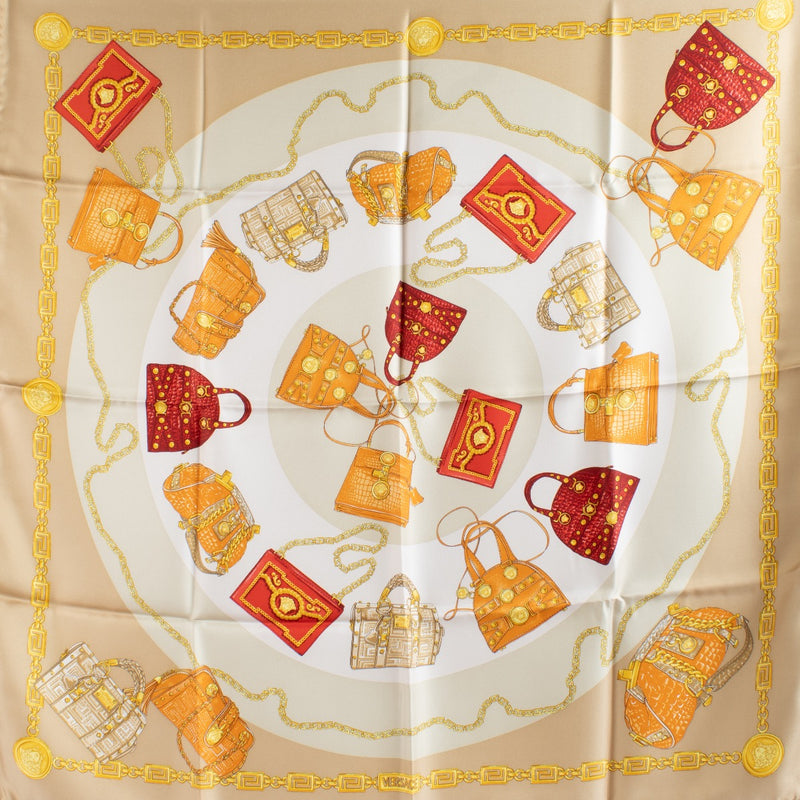 Authentic Preloved Versace Multicolor Handbag Silk Scarf on Labellov.com