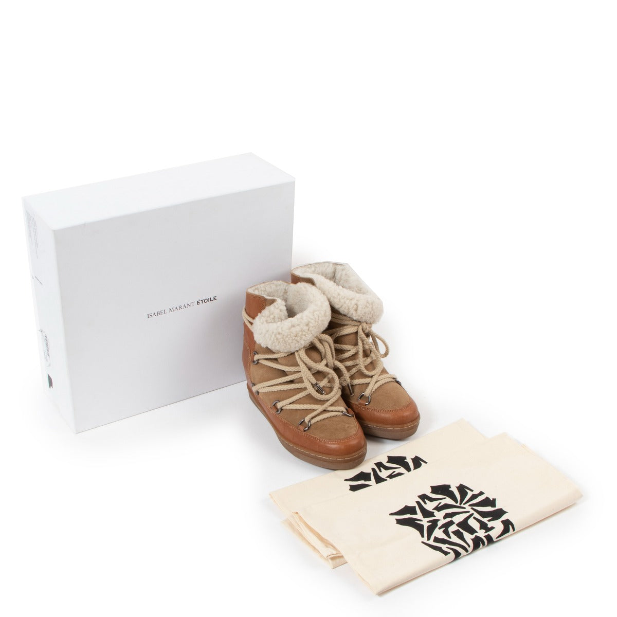 Bottes de neige Isabel Marant Nowles en cuir de veau camel - Taille 36