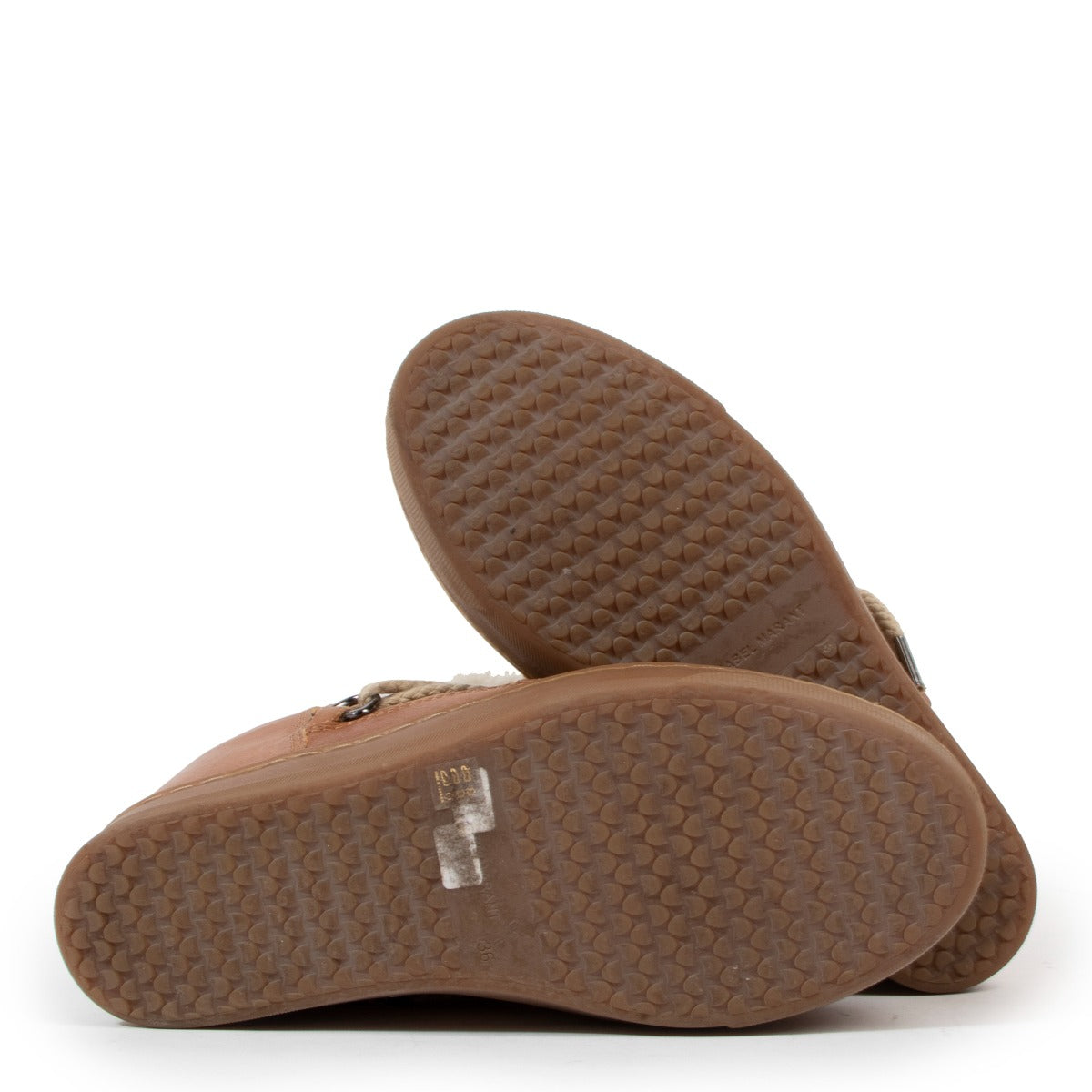 Bottes de neige Isabel Marant Nowles en cuir de veau camel - Taille 36