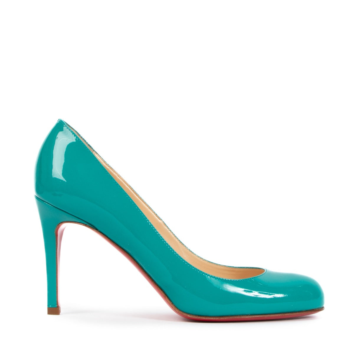 Christian Louboutin Simple Pump 85 Jade Patent Calf - Size 36
