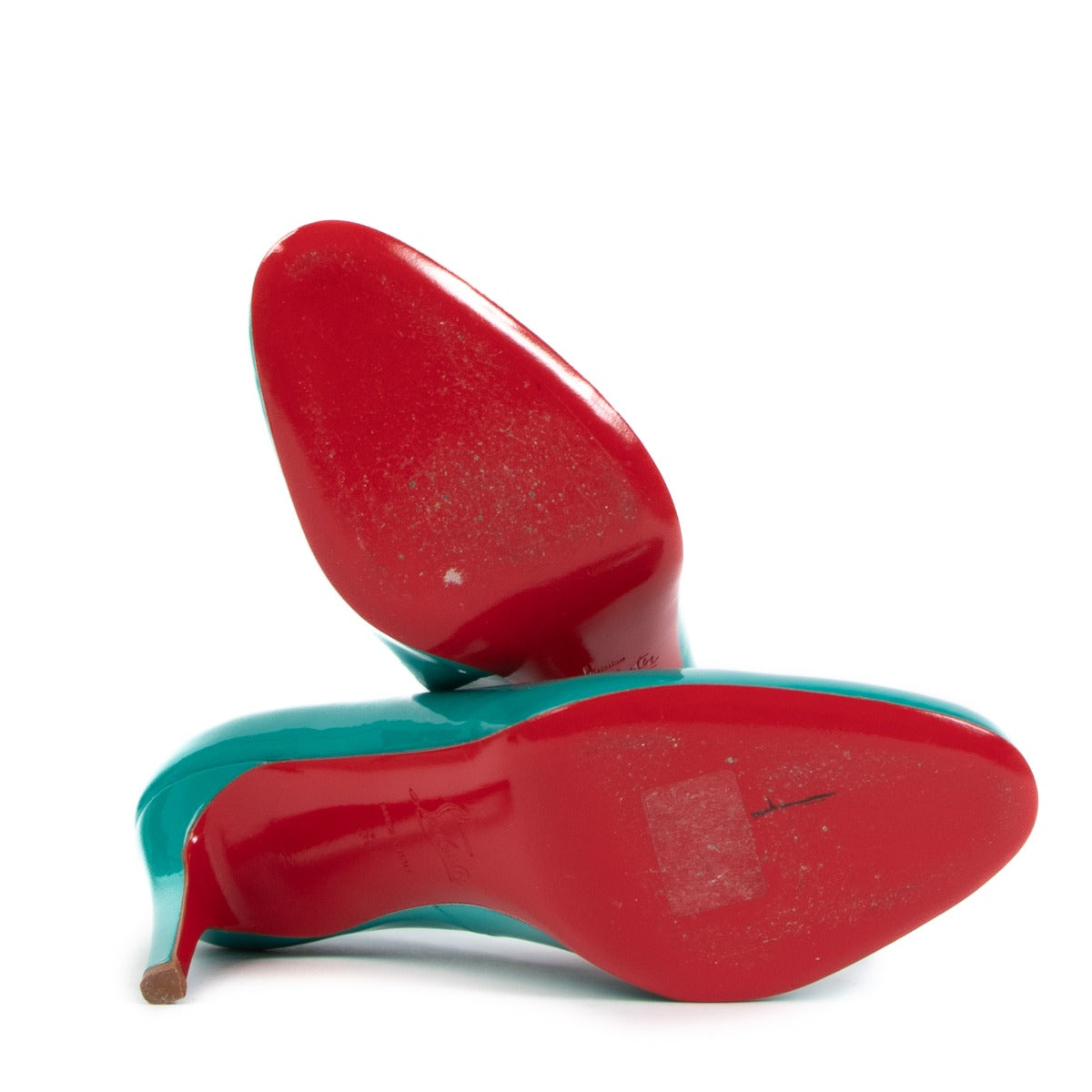 Christian Louboutin Simple Pump 85 Jade Patent Calf - Size 36