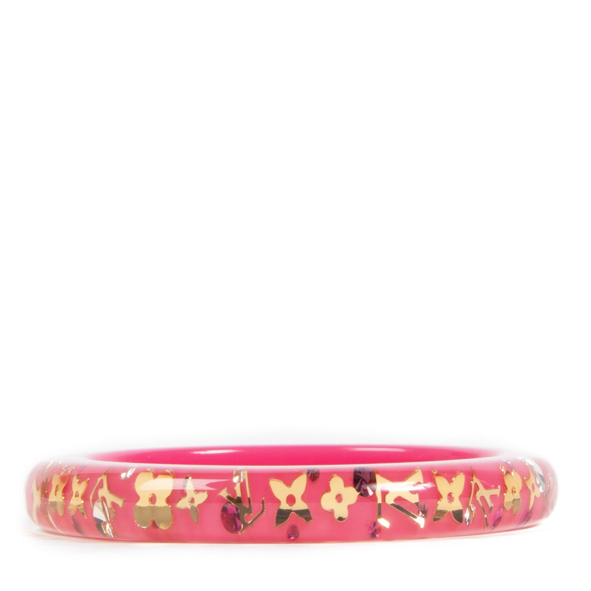 Louis Vuitton Pink Inclusion Monogram Bangle Bracelet