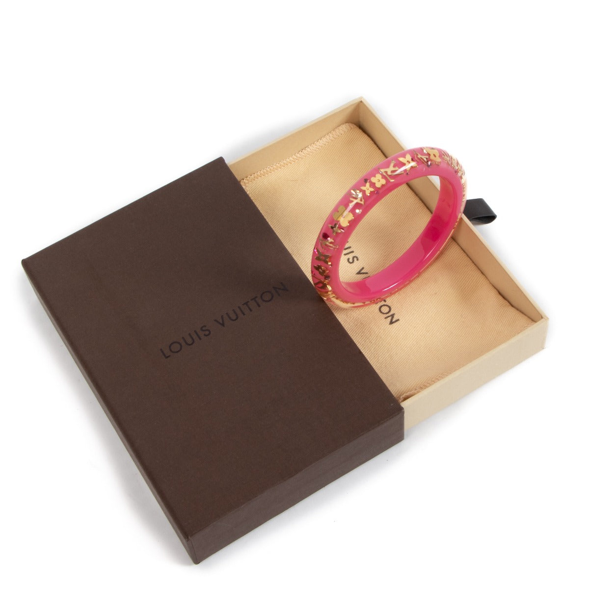 Louis Vuitton Pink Inclusion Monogram Bangle Bracelet