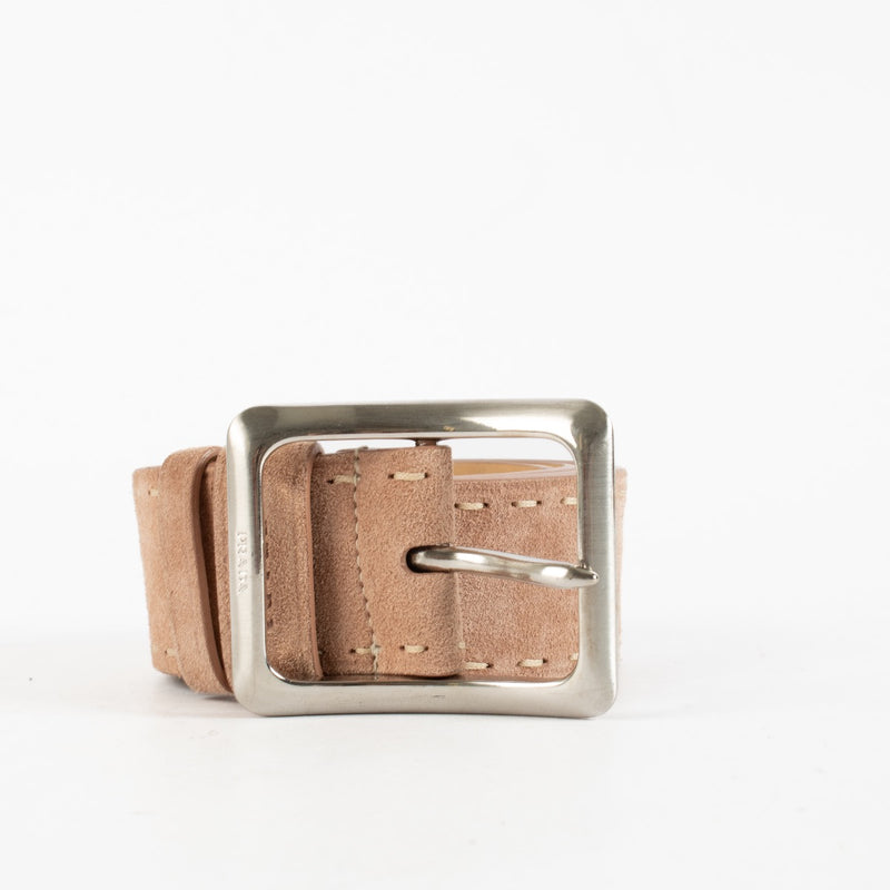Authentic Preloved Prada Dusty Pink Suede Belt - Size 85 on Labellov.com