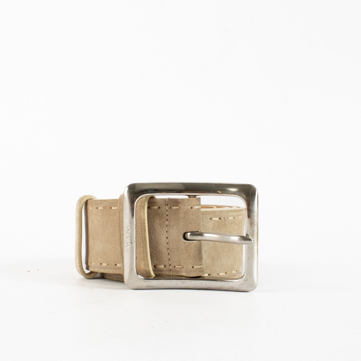 Authentic Preloved Prada Beige Suede Belt - Size 85 on Labellov.com