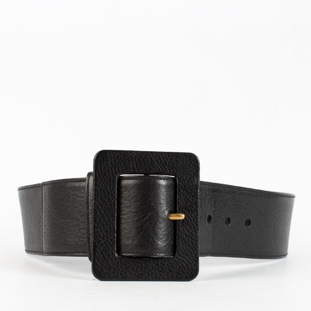 Authentic Preloved Saint Laurent Black Wide Belt - Size 85 on labellov.com