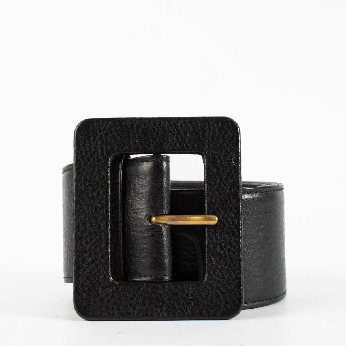 Authentic Preloved Saint Laurent Black Wide Belt - Size 85 on labellov.com