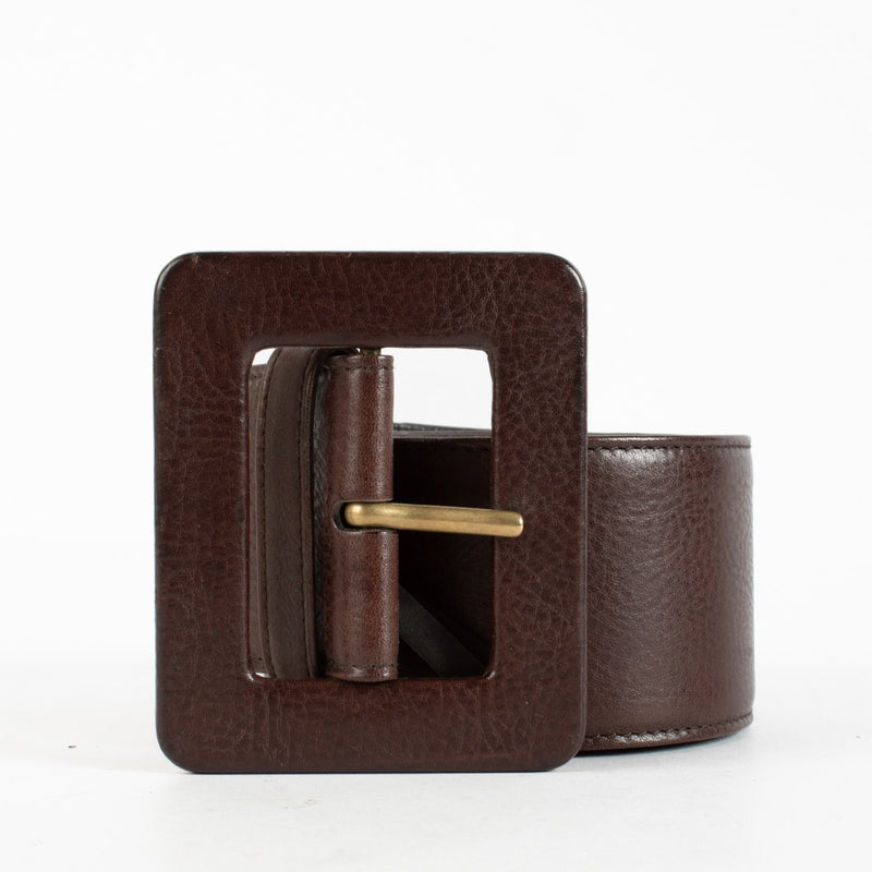 Authentic Preloved Saint Laurent Brown Buckle Belt - Size 80 on Labellov.com