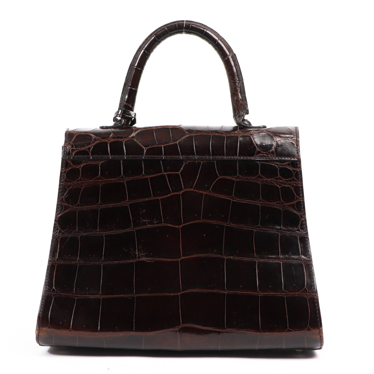 Delvaux Brillant MM Vintage Krokodillenhandtas Bruin