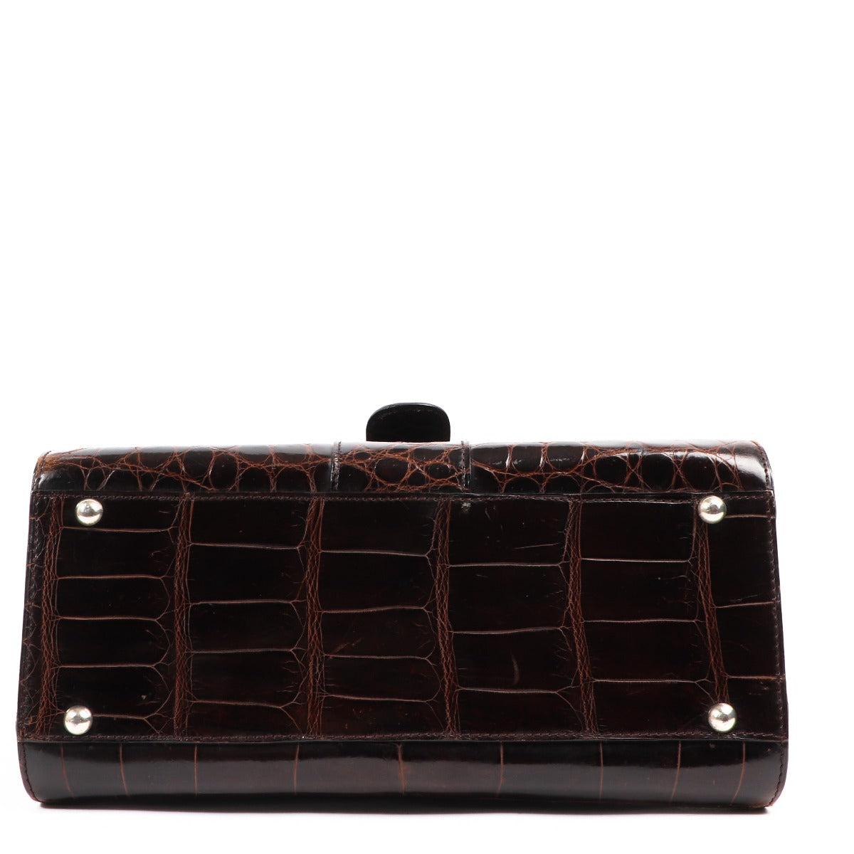 Delvaux Brillant MM Vintage Krokodillenhandtas Bruin