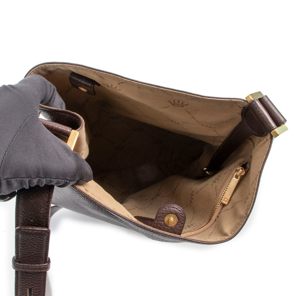 Delvaux Louise Baudrier Cacao Fjord Crossbody Bag