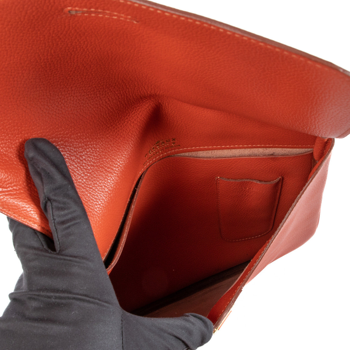 Delvaux Orange Leather Shoulder Bag