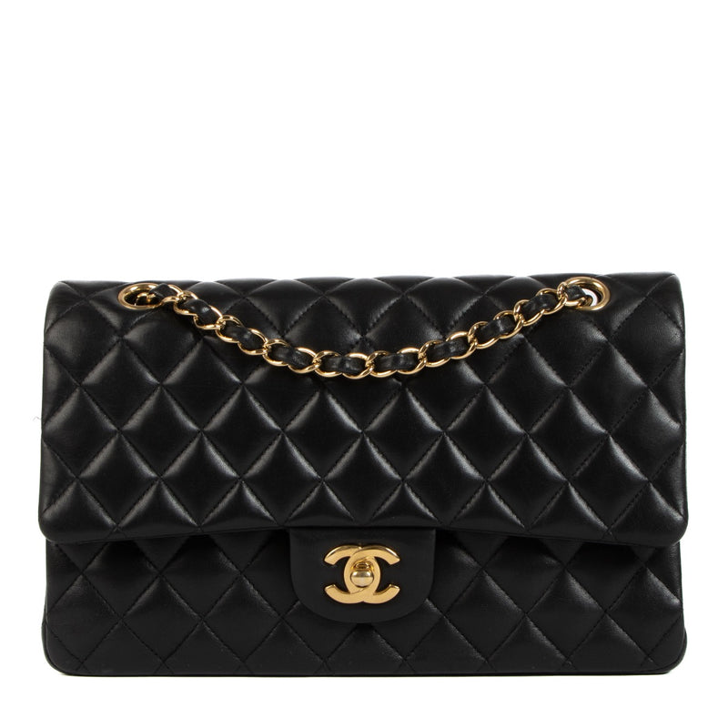 Shop 100% authentic second-hand Chanel Black Lambskin Medium Classic Flap Bag on Labellov.com