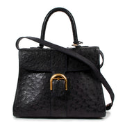 Delvaux Brillant MM Indigo Blue Ostrich