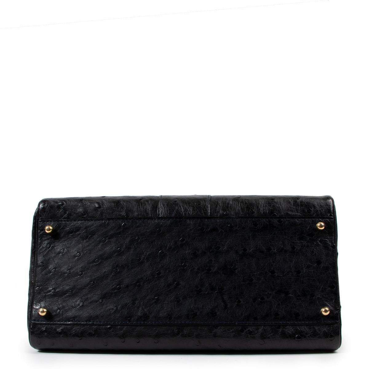 Delvaux Brillant MM Autruche Bleu Indigo
