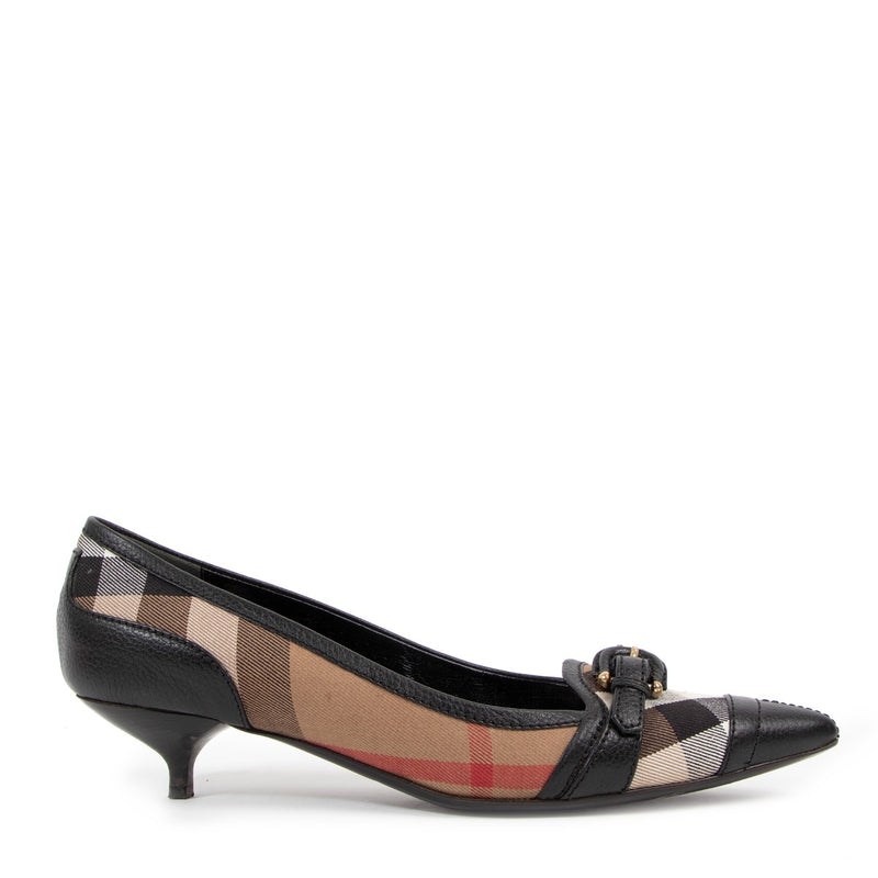 Burberry Kitten Heels met Ruitpatroon - Maat 41