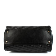 Buy authentic second hand Chanel Black Quilted Chevron Lambskin Gabrielle Tote Gold Hardware, 2012 at Labellov.com