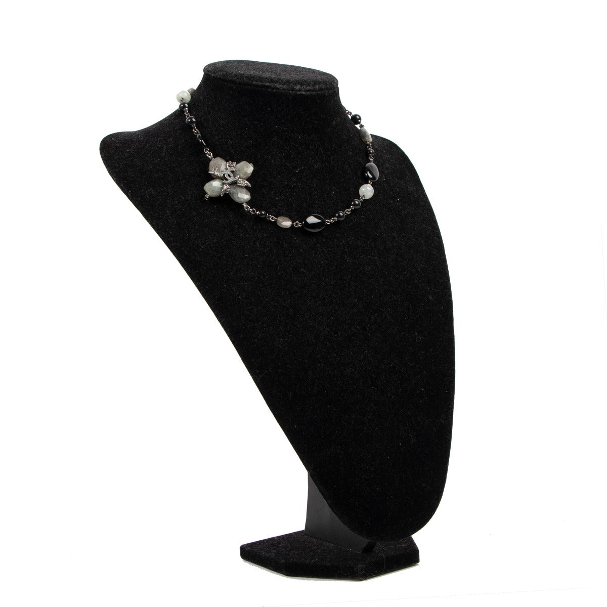 Chanel 14P Crystal Precious Stone Necklace
