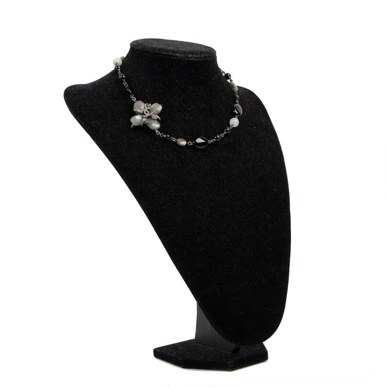 Chanel 14P Crystal Precious Stone Necklace