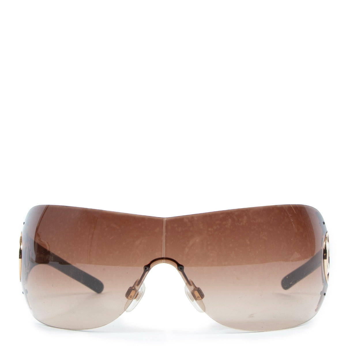 Chanel Brown Rimless Sunglasses
