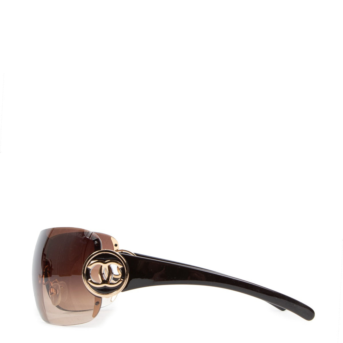 Chanel Brown Rimless Sunglasses