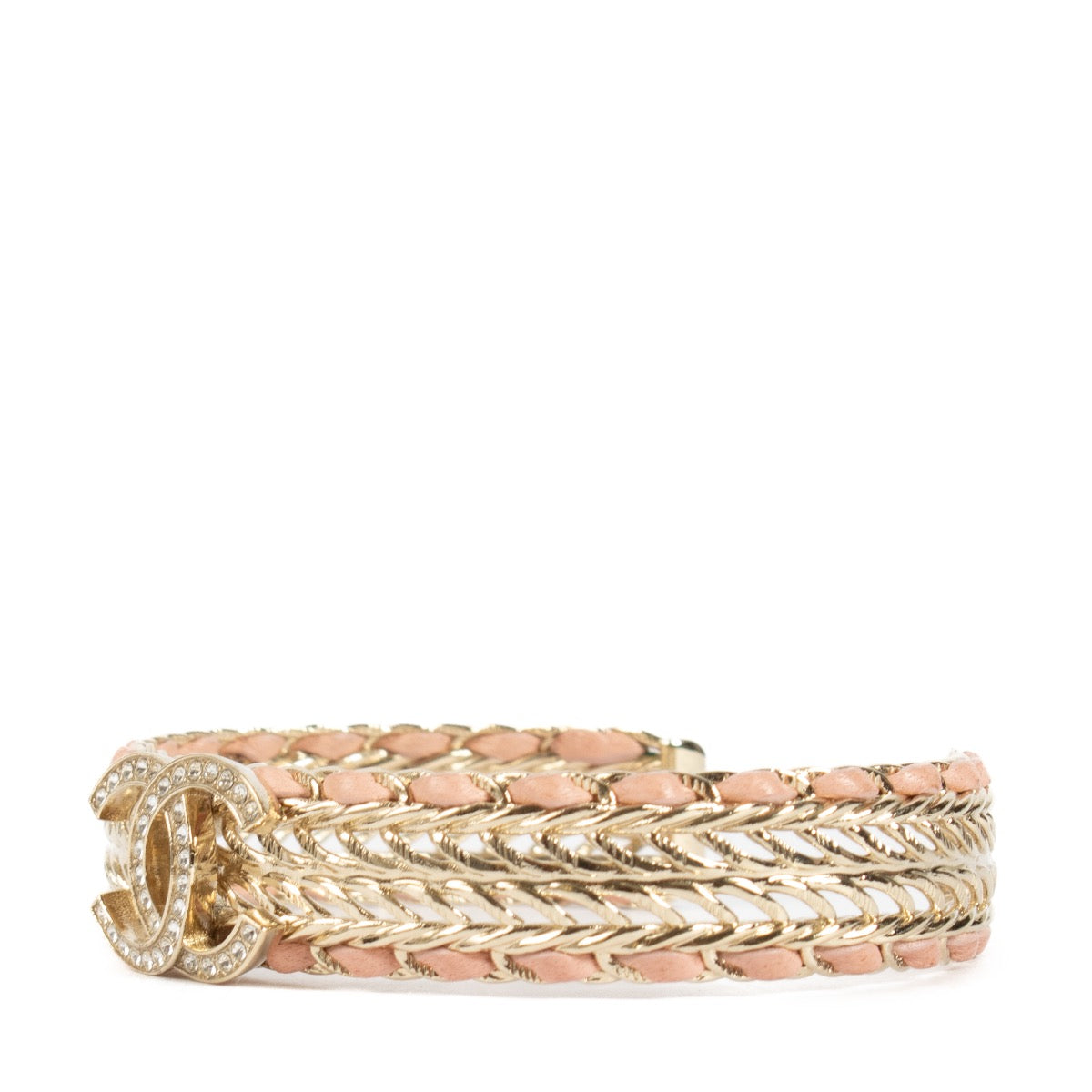Authentic second hand Chanel 22S Gold CC Bangle Bracelet on Labellov.com